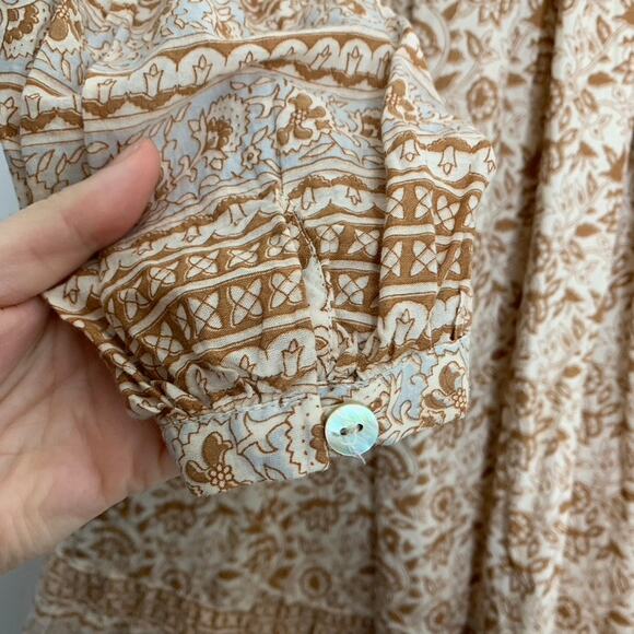 Cleobella Rosy Mini Brown Orange Floral Dress Womens Large - Picture 5 of 16